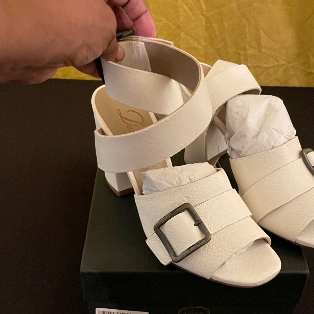 Elegant White Women's Sandals with Buckle